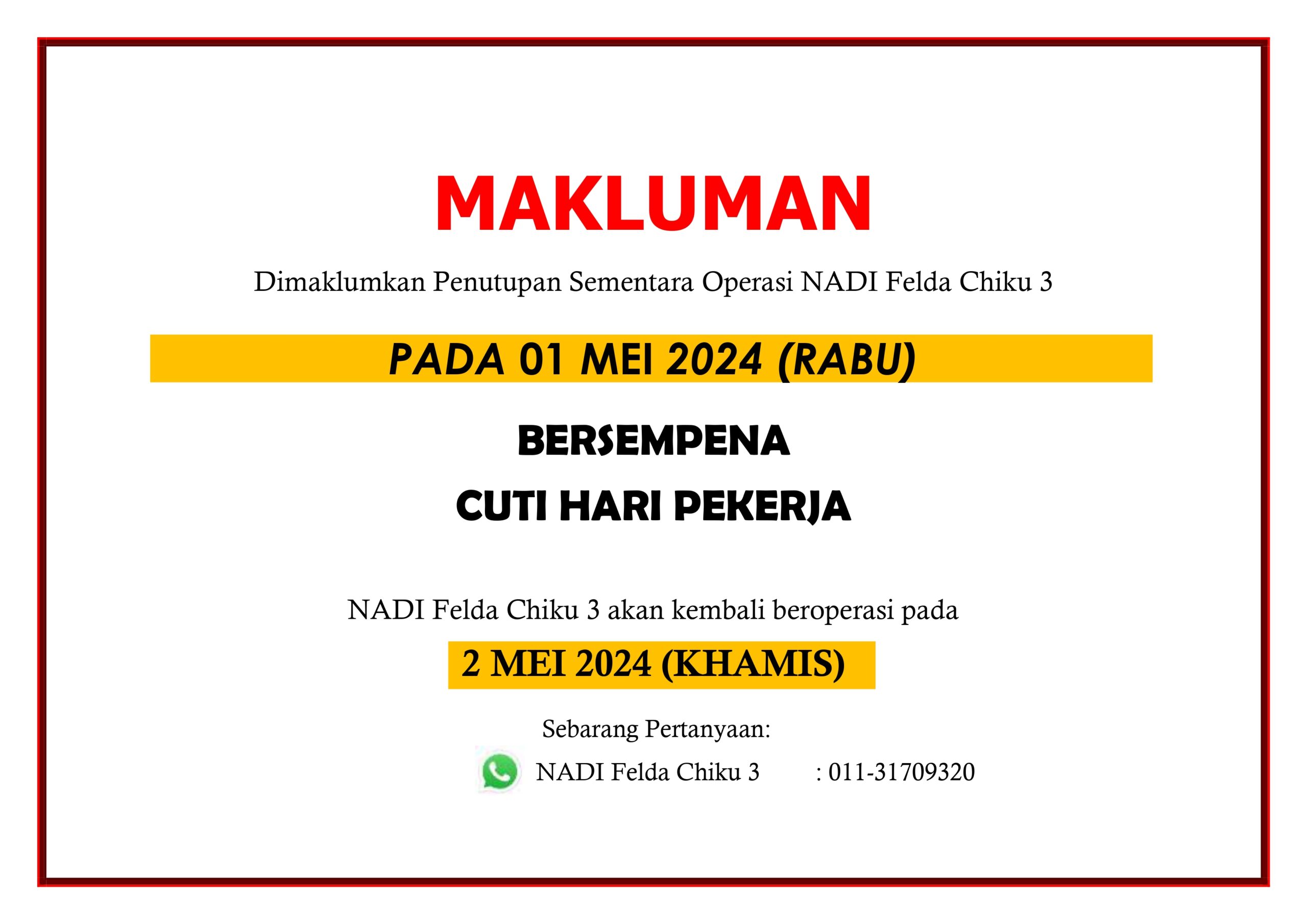 NOTIS TUTUP NADI HARI PEKERJA page 0001